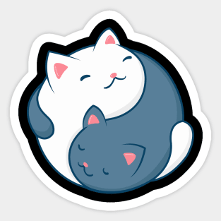 Cat Yin Yang Symbol Cat Lover Gift Sticker